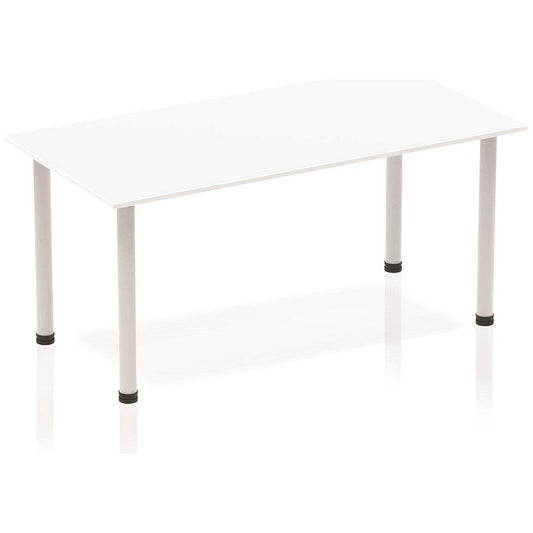 Impulse Rectangular Table, 1600mm, White, Silver Post Leg Easy2Order : BF00174