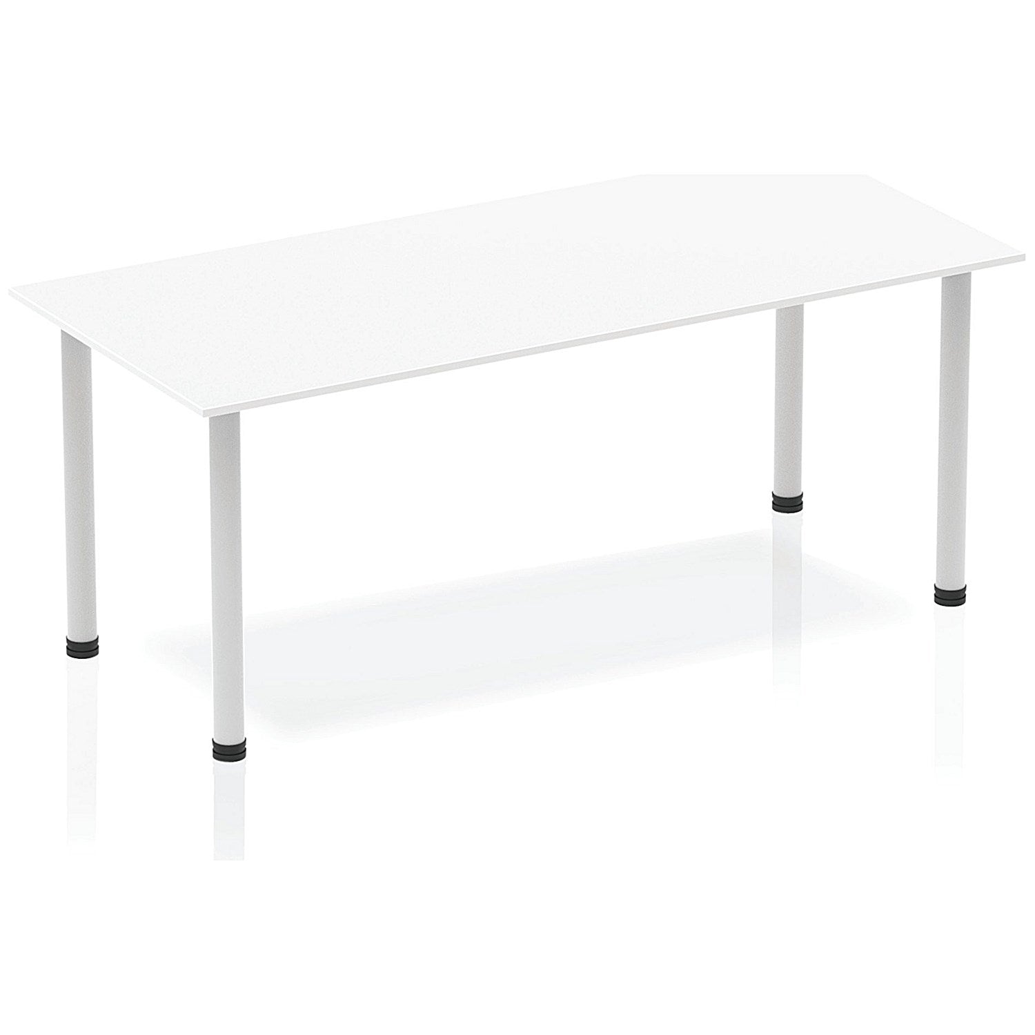 Impulse Rectangular Table, 1800mm, White, Silver Post Leg Easy2Order : BF00175