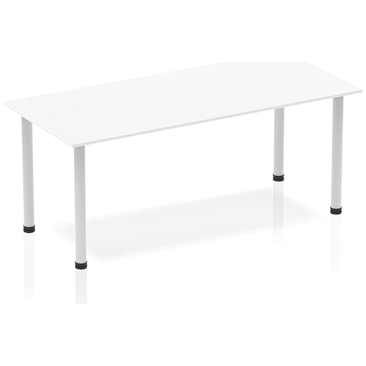 Impulse Rectangular Table, 1800mm, White, Silver Post Leg Easy2Order : BF00175