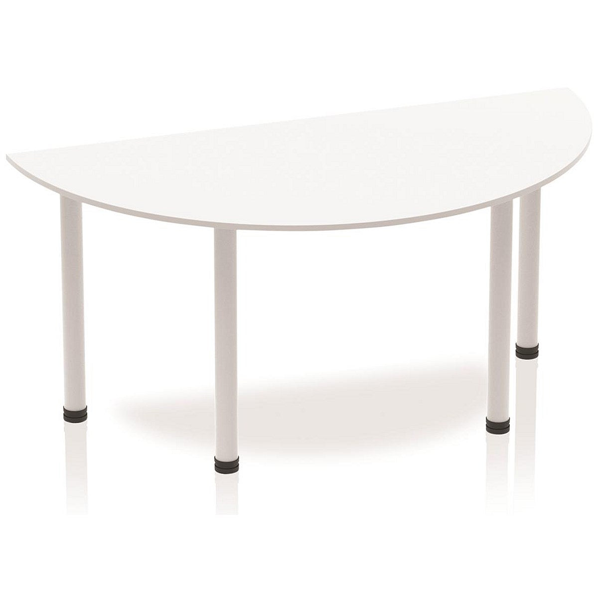 Impulse Semi-circular Table, 1600mm, White, Silver Post Leg Easy2Order : BF00177