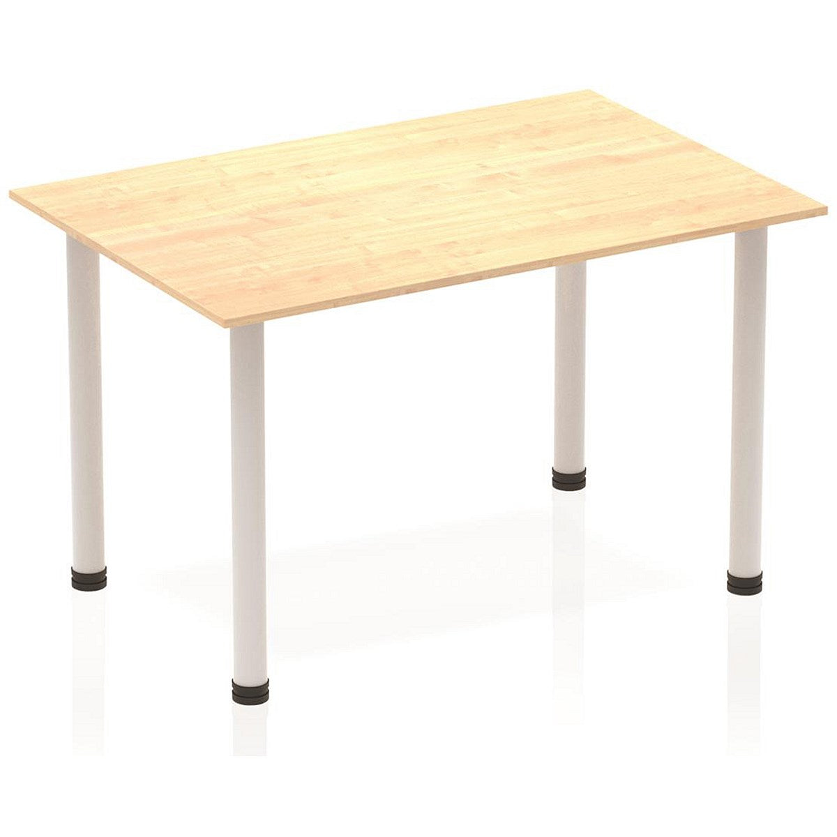 Impulse Rectangular Table, 1200mm, Maple, Silver Post Leg