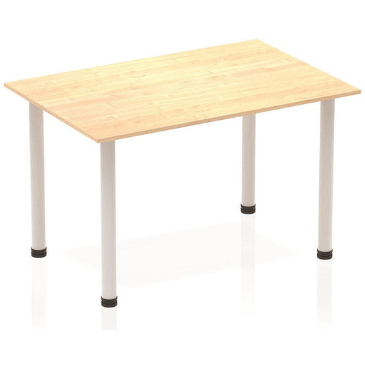 Impulse Rectangular Table, 1200mm, Maple, Silver Post Leg