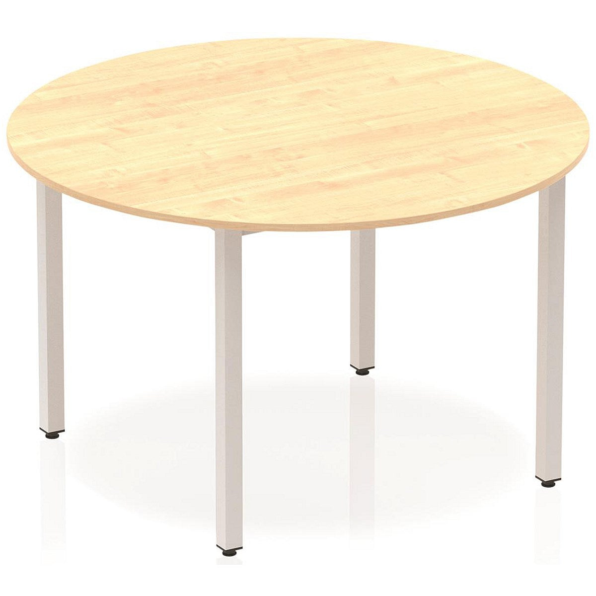 Impulse Circular Table, 1200mm, Maple, Silver Box Frame Leg