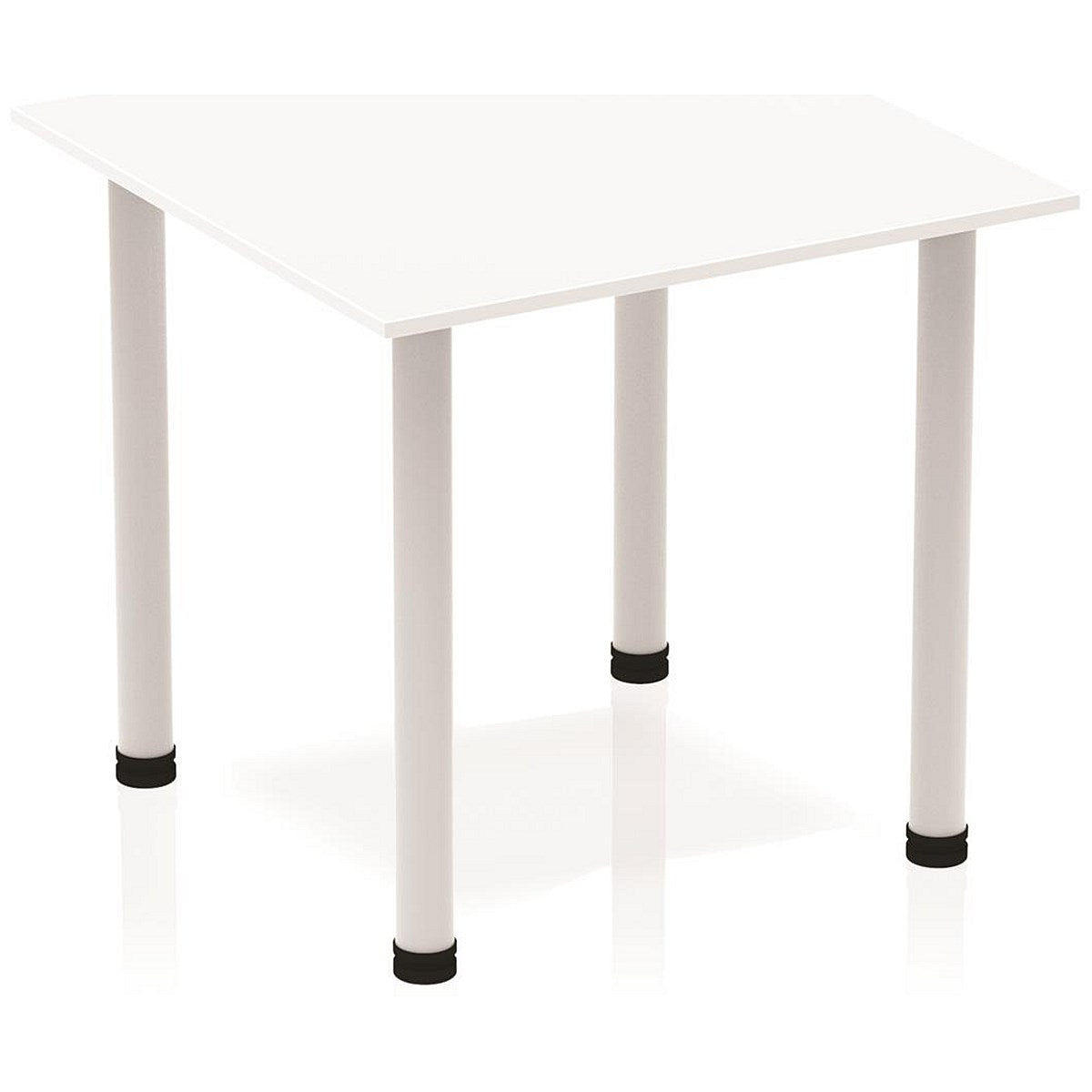 Impulse Square Table, 800mm, White, Silver Post Leg Easy2Order : BF00203