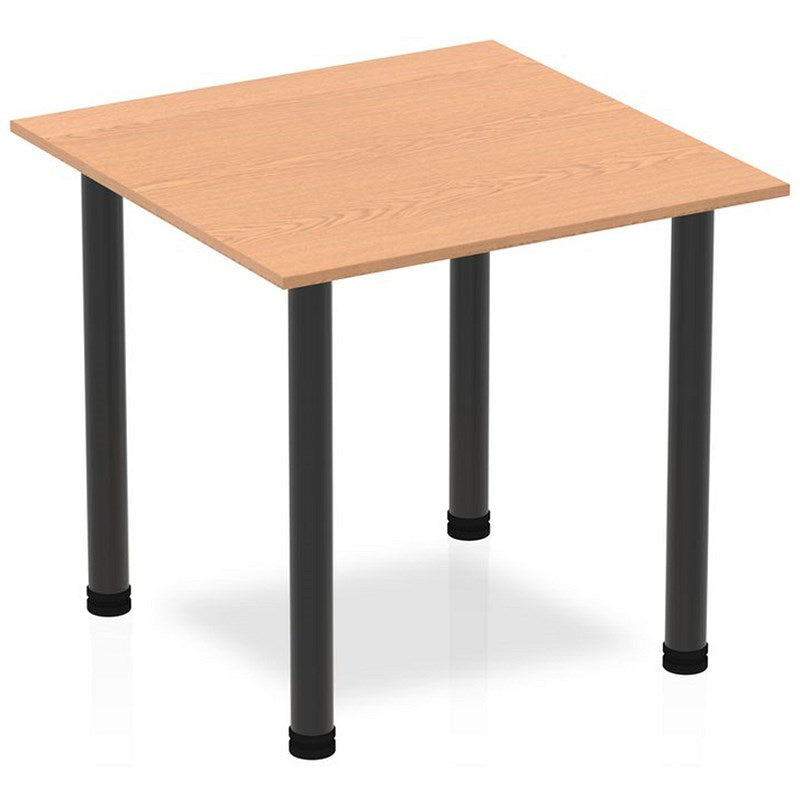 Impulse 800mm Square Table, Oak, Black Post Leg Easy2Order : BF00363
