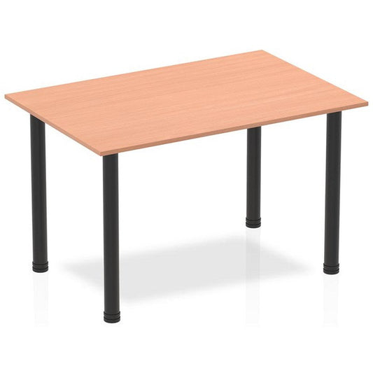 Impulse Rectangular Table, 1200mm, Beech, Black Post Leg Easy2Order : BF00366