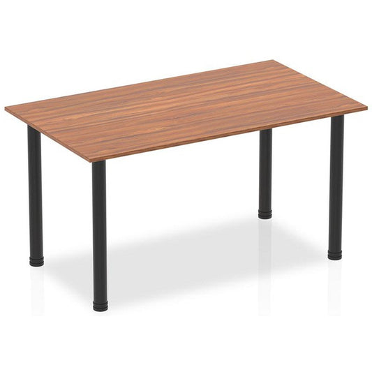 Impulse Rectangular Table, 1400mm, Walnut, Black Post Leg Easy2Order : BF00374