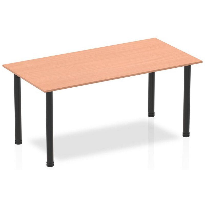 Impulse Rectangular Table, 1600mm, Beech, Black Post Leg Easy2Order : BF00376