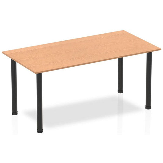 Impulse Rectangular Table, 1600mm, Oak, Black Post Leg Easy2Order : BF00378