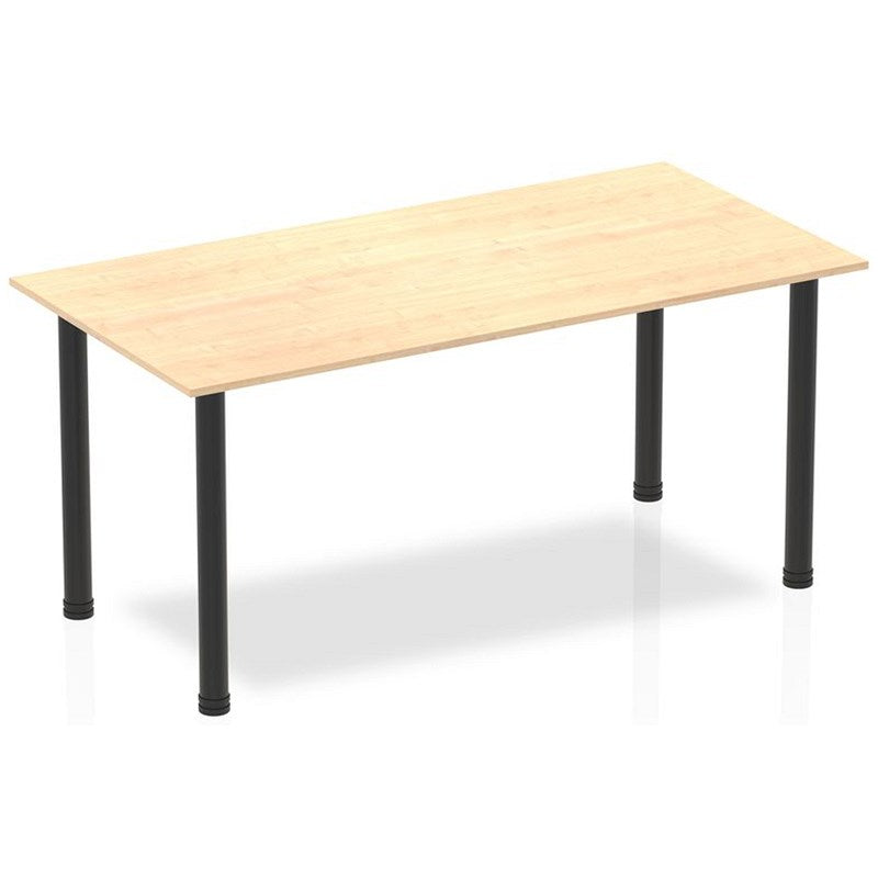 Impulse Rectangular Table, 1600mm, Maple, Black Post Leg Easy2Order : BF00380