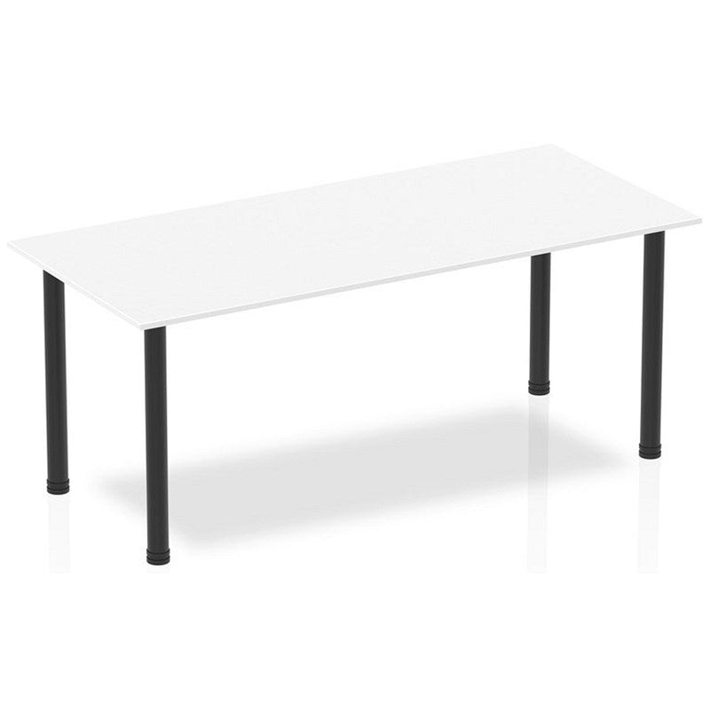 Impulse Rectangular Table, 1800mm, White, Black Post Leg Easy2Order : BF00382