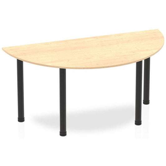 Impulse 1600mm Semi-circular Table, Maple, Black Post Leg Easy2Order : BF00395