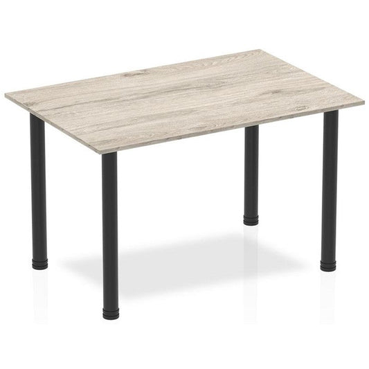 Impulse Rectangular Table, 1200mm, Grey Oak, Black Post Leg Easy2Order : BF00398