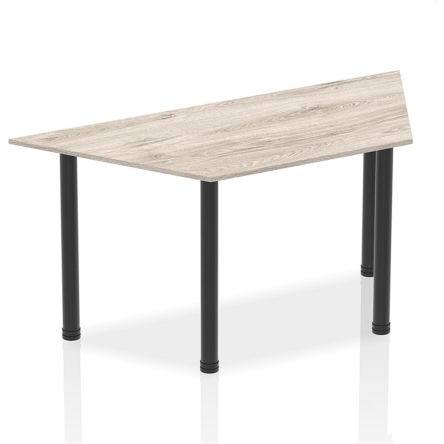 Impulse Trapezoidal Table, 1600mm, Grey Oak, Black Post Leg Easy2Order : BF00402