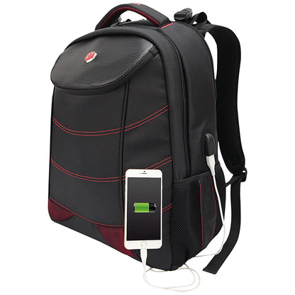 BestLife 17 Inch Gaming Snake Eye Backpack with USB Connector, For up to 17 Inch Laptops, Black