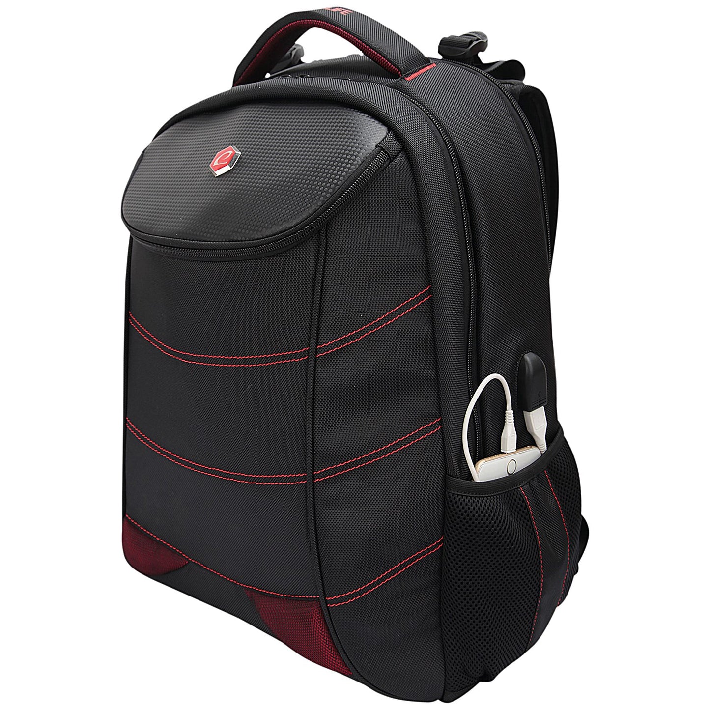 BestLife 17 Inch Gaming Snake Eye Backpack with USB Connector, For up to 17 Inch Laptops, Black