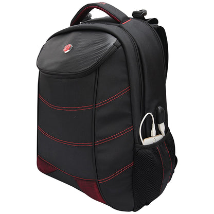 BestLife 17 Inch Gaming Snake Eye Backpack with USB Connector, For up to 17 Inch Laptops, Black