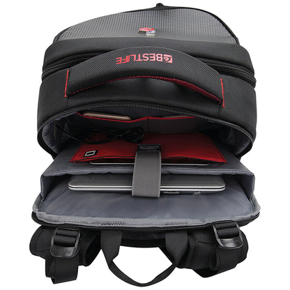 BestLife 17 Inch Gaming Snake Eye Backpack with USB Connector, For up to 17 Inch Laptops, Black