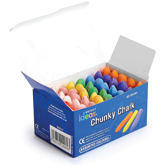 Bright Ideas Chunki Chalks Assorted (Pack of 40)