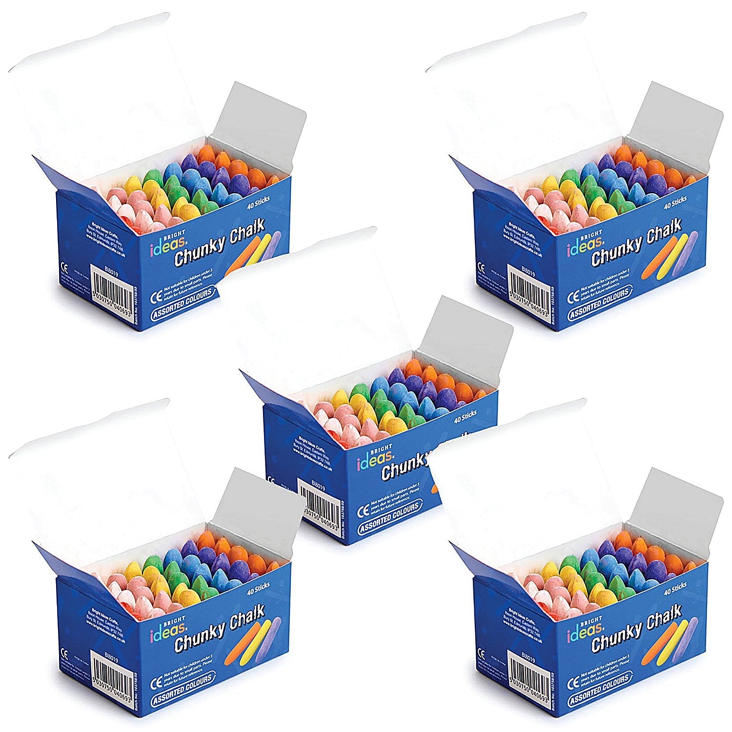 Bright Ideas Chunki Chalks Assorted (Pack of 40) Easy2Order : BI03790