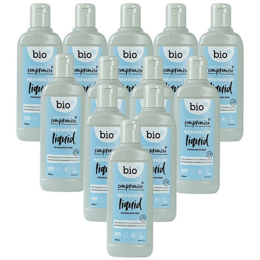 Bio-D Fragrance Free Washing Up Liquid, 750ml, Pack of 12