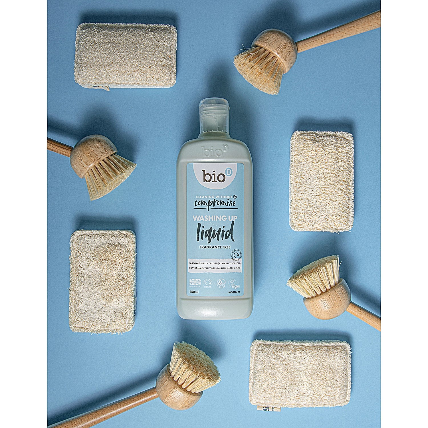 Bio-D Fragrance Free Washing Up Liquid, 750ml, Pack of 12 Easy2Order : BID30020