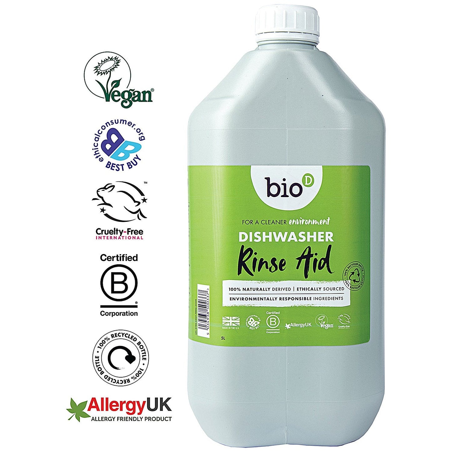 Bio-D Dishwasher Rinse Aid, 5 Litres Easy2Order : BID50033