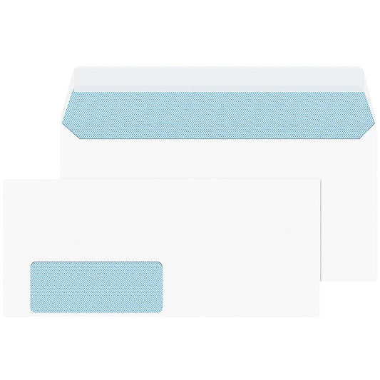 Blake PurelyEveryday DL White Envelopes, Window, 100gsm, Peel and Seal, Pack of 50