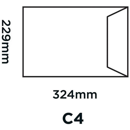 Premium C4 Envelopes, Peel and Seal, 120gsm, Wove, Cream, Pack of 250