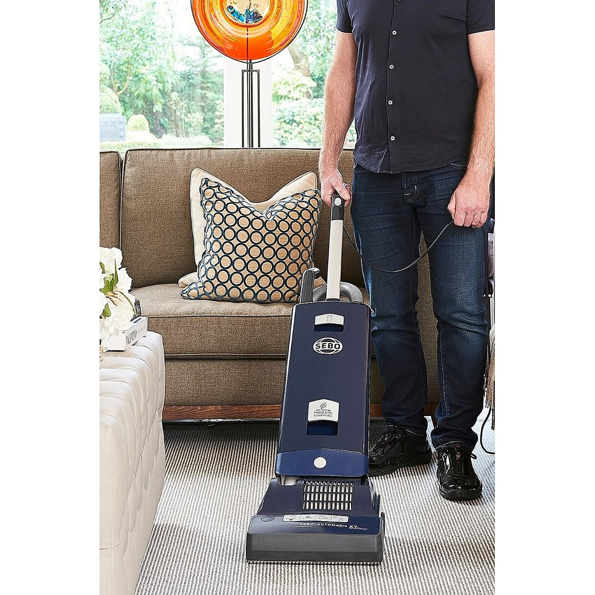 Sebo 890W Automatic X7 Extra Epower Bagged Vacuum Cleaner, Navy Blue