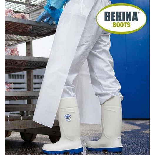 Bekina Steplite Easygrip Safety S4 Wellington Boots, White, 10.5 Easy2Order : BNPAN3P105310.5