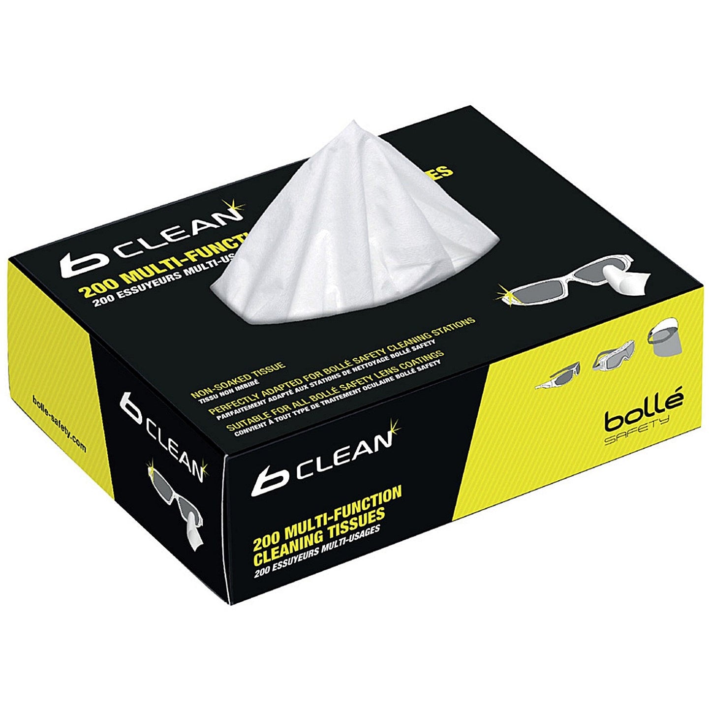 Bolle Safety B401 Box 200 Tissues For Bob600 Easy2Order : BOPACMPCT