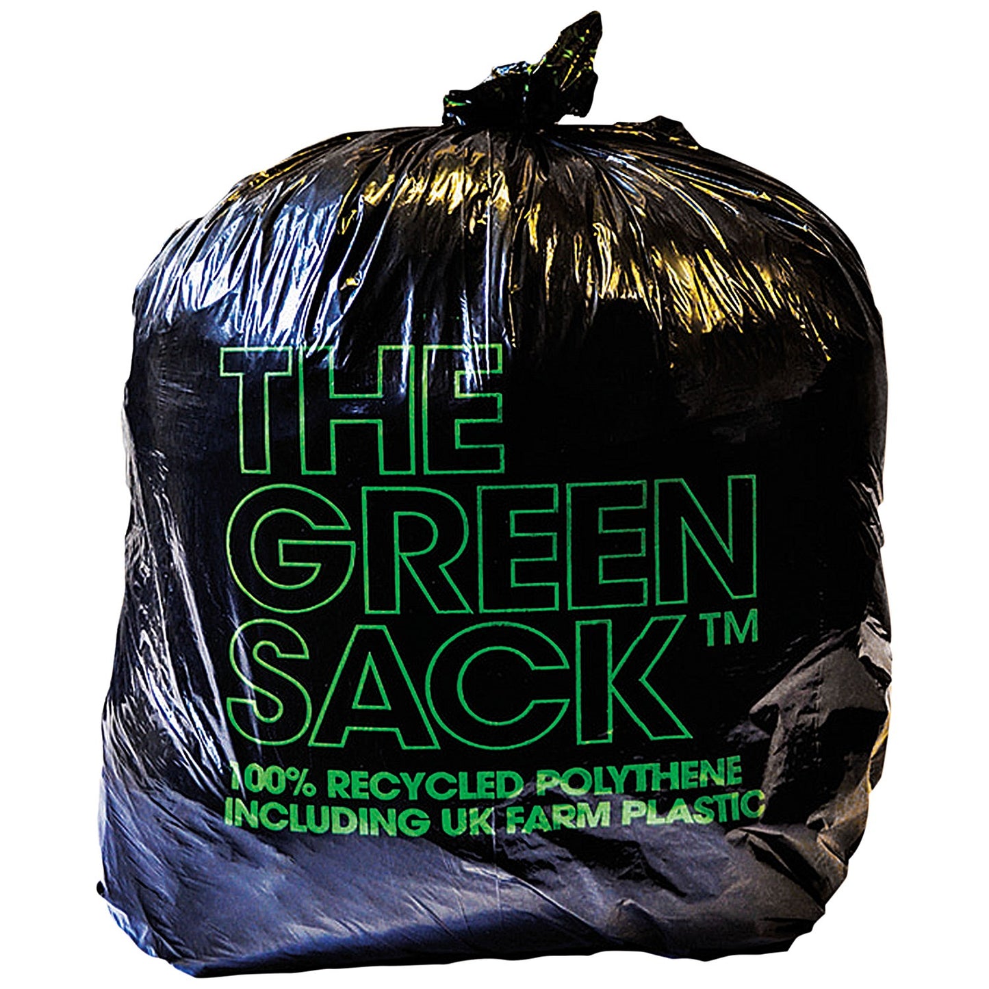 The Green Sack Medium Duty Refuse Sack, 90 Litre, Black, Pack of 200