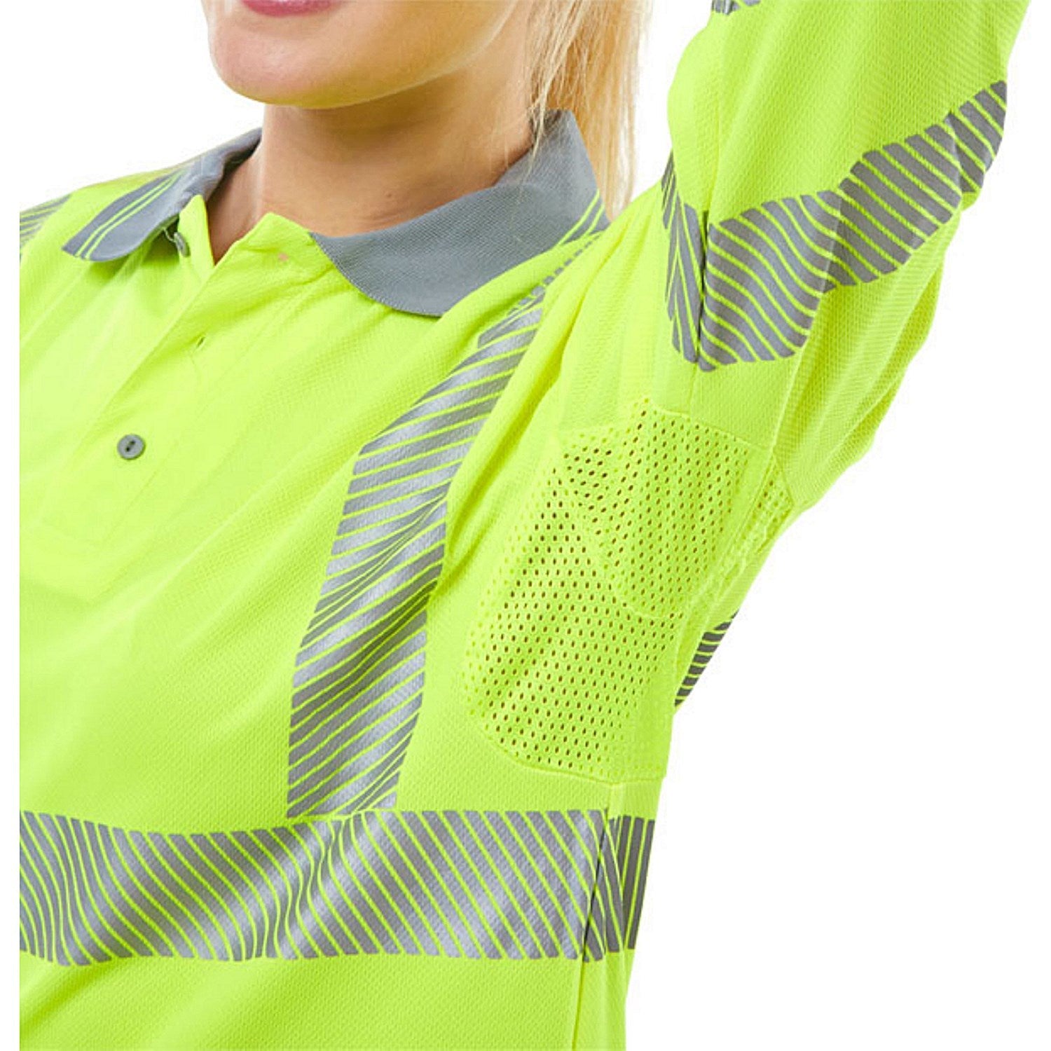 Beeswift High Visibility Executive Long Sleeve Polo Shirt, Saturn Yellow, 2XL Easy2Order : BPKEXECLSSYXXL