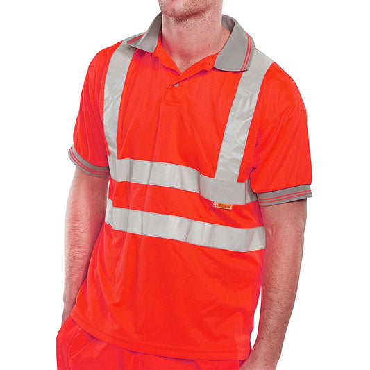 Beeswift Short Sleeve Polo Shirt, Red, Large Easy2Order : BPKSENREL
