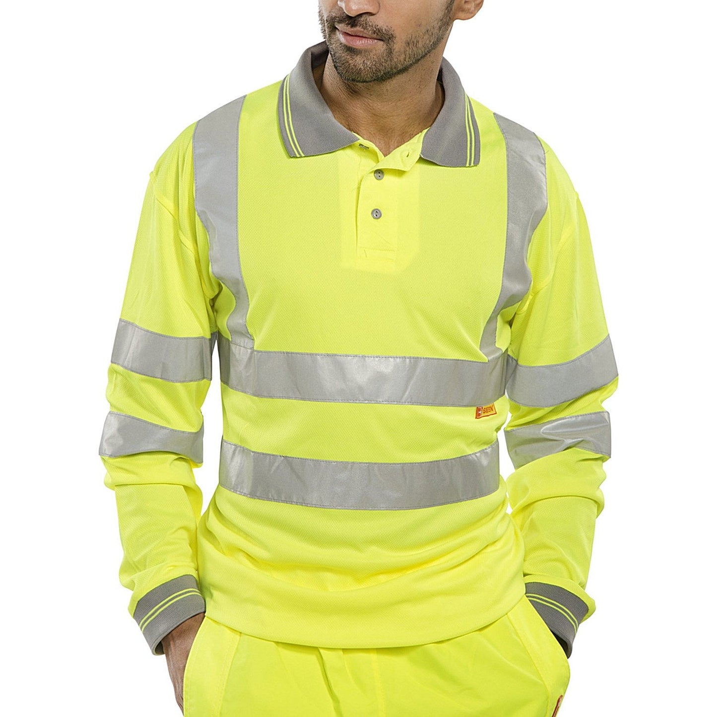 Beeswift Long Sleeve Polo Shirt, Saturn Yellow, 4XL