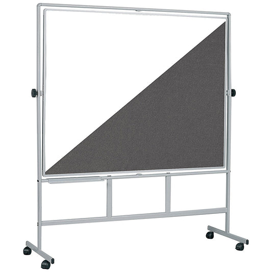 Bi-Office Revolver Plus Duo Magnetic Lacquered Steel and Grey Felt Board, 1200x900mm Easy2Order : BQ00099