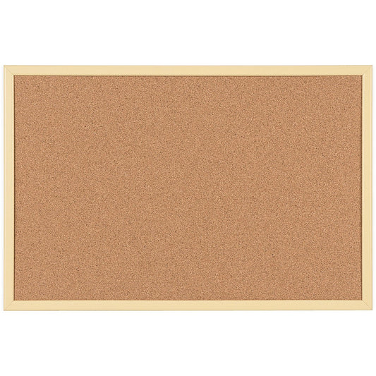 Bi-Office Pastel Cork Noticeboard, 600x400mm, Yellow Wooden Frame Easy2Order : BQ01969