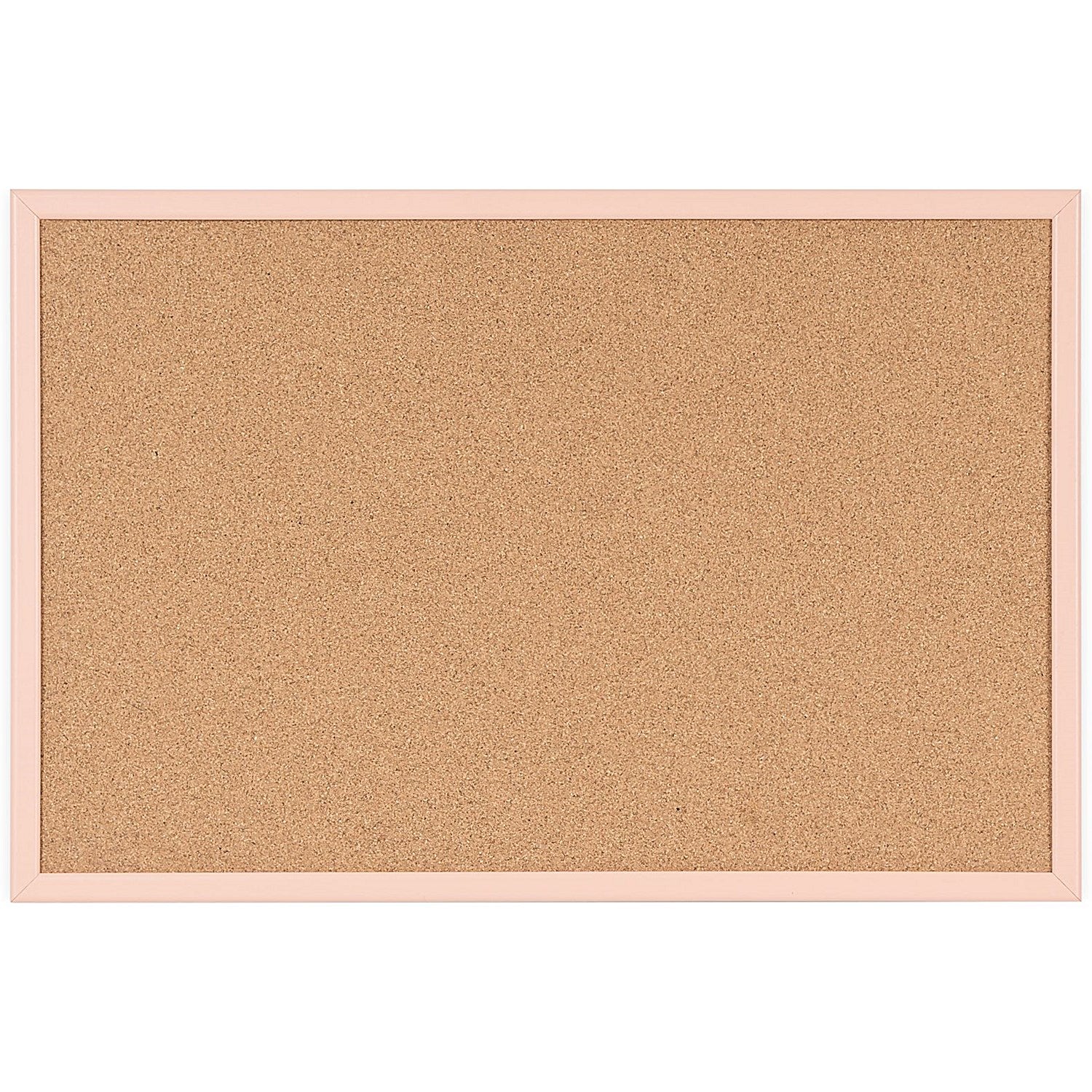 Bi-Office Pastel Cork Noticeboard, 600x400mm, Salmon Wooden Frame Easy2Order : BQ01970