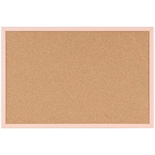 Bi-Office Pastel Cork Noticeboard, 600x400mm, Salmon Wooden Frame Easy2Order : BQ01970