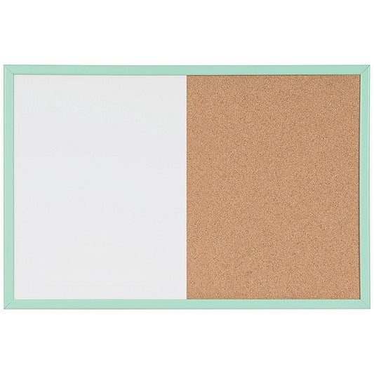Bi-Office Pastel Cork and Magnetic Drywipe Combination Board, 600x400mm, Green Frame Easy2Order : BQ02036