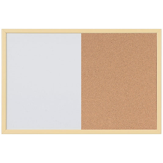 Bi-Office Pastel Cork and Magnetic Drywipe Combination Board, 600x400mm, Yellow Frame Easy2Order : BQ02038