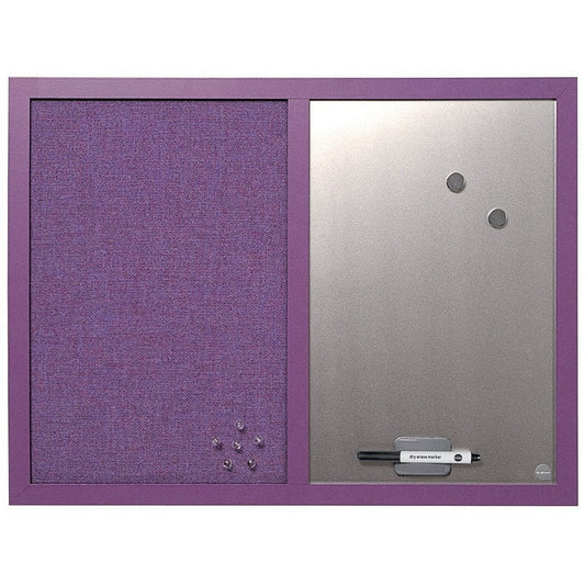 Bi-Office Essentials Purple Felt and Silver Finish Drywipe Combination Board, 600x450mm, Purple Frame Easy2Order : BQ02503