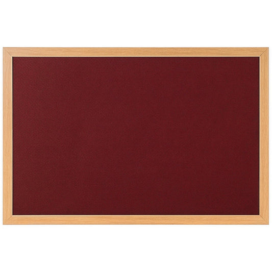 Bi-Office Earth Prime Felt Noticeboard, Oak MDF Frame, 1200x900mm, Burgundy Easy2Order : BQ04143