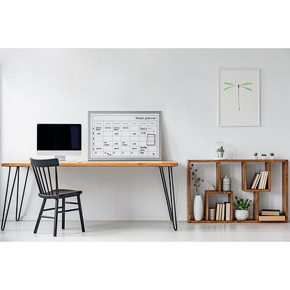 Bi-Office Magnetic Weekly Planner Whiteboard, Grey Frame, 600x400mm Easy2Order : BQ05093