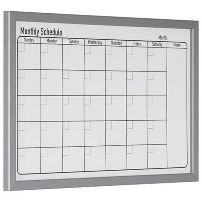Bi-Office Magnetic Monthly Planner Whiteboard, Grey Frame, 600x400mm