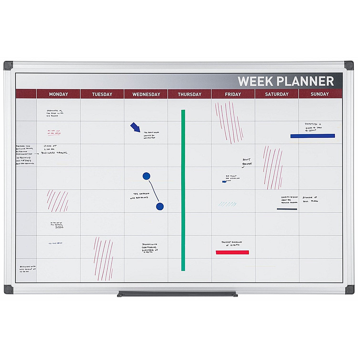 Bi-Office Maya Magnetic Week Planner, 600x450mm Easy2Order : BQ07033