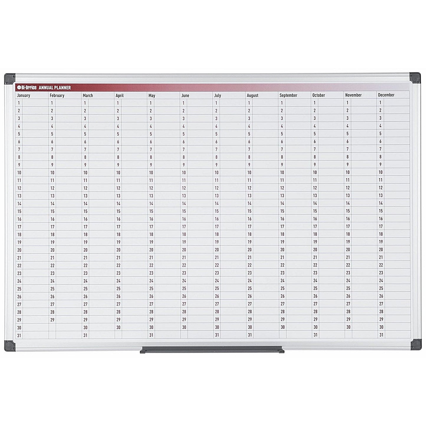 Bi-Office Maya 365 Day Magnetic Annual Planner, 900x600mm