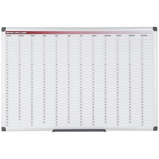 Bi-Office Maya 365 Day Magnetic Annual Planner, 900x600mm