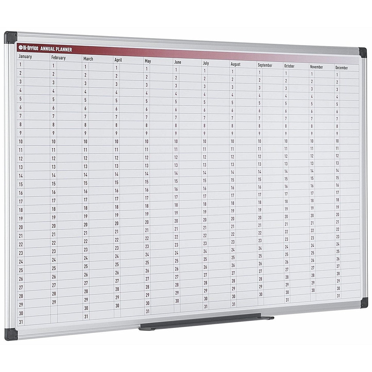 Bi-Office Maya 365 Day Magnetic Annual Planner, 900x600mm